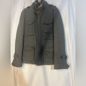 Grey Wool/Cashmere and Rabbit Fur Utility Jacket London Women’s Medium